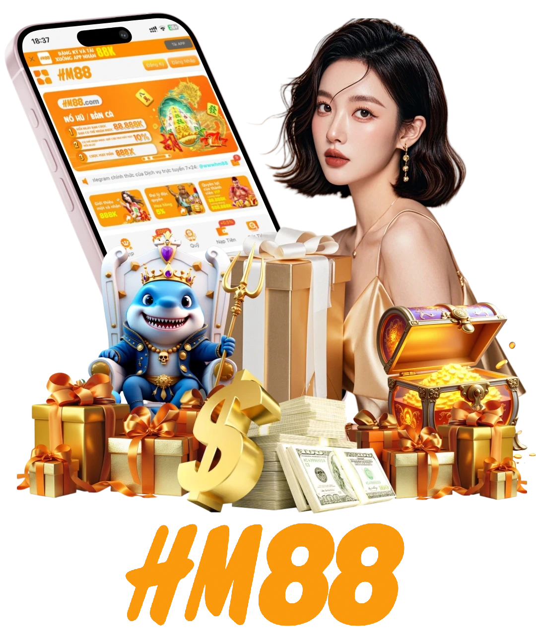 Ứng dụng HM88 và trải nghiệm nội dung trên điện thoại